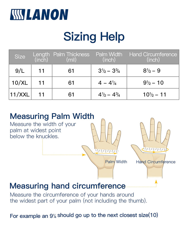  [AUSTRALIA] - LANON Nitrile Chemical Resistant Gloves, Reusable Heavy Duty Safety Work Gloves with MicroFoam Textured Palm, Acid, Alkali and Oil Protection, XX Large Size 11 (Pack of 1) Black