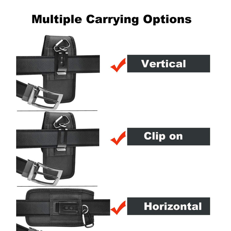  [AUSTRALIA] - Takfox Phone Holster for Samsung Galaxy S21 Ultra S21 Plus S20 S10+S9 S8 Note 20,A01 A11 A21 A51 A71 A10e A02S A12 A32,K51 Stylo 6 Nylon Cell Phone Belt Clip Holster Carrying Pouch w Card Holder,Black