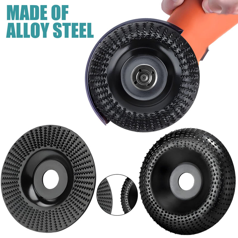  [AUSTRALIA] - Wood grinding disc for angle grinder, 125 mm, wood carving disc, 2 pieces, wood cutter, rasp disc, milling disc for angle grinder, polishing, carving, grinding