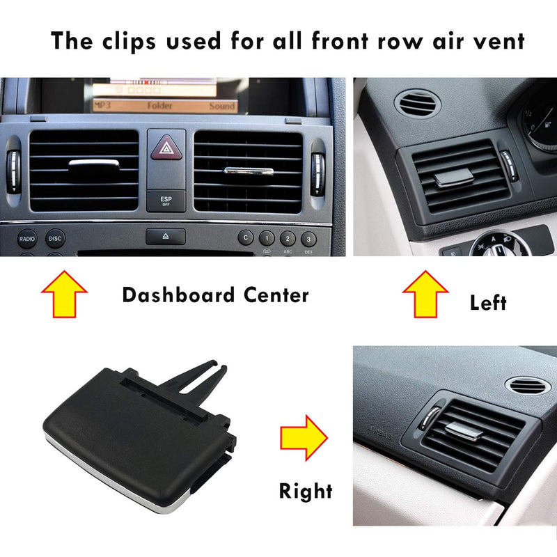 Moonlinks Compatible with Mercedes Benz Front Center/Left/Right Air Vent Clips Tabs, Front Row AC Vent Adjustment Buckle Repair Kit for W204 C300 C350 2008-2011, X204 GLK 350 GLK 4MATIC 2010 2011 2012 - LeoForward Australia