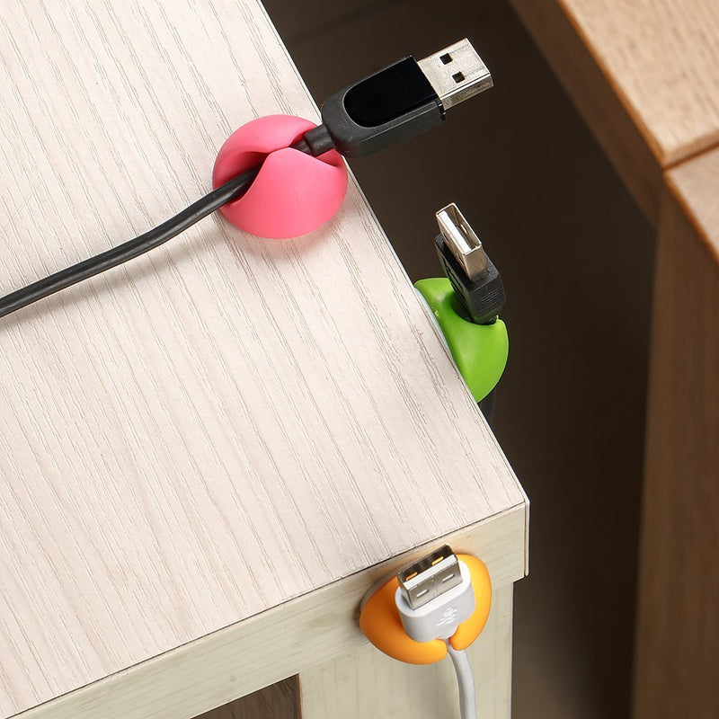  [AUSTRALIA] - Shintop Cable Clips, Desk Cable Drop, Desk Wire Clips for All Your Computer, Electrical, Charging or Mouse Cord (Colorful,6pcs) Colorful