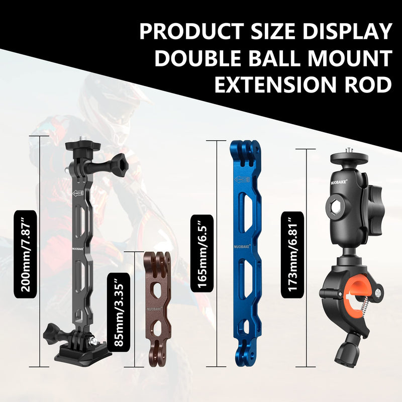  [AUSTRALIA] - NUOBAKE 19 in 1 Motorcycle Accessory Bundle for Insta360 ONE X2, X3,ONE X, ONE R , RS, Gopro Hero Max, APMAN, Fusion, AKASO, SJCAM,DJI OSMO Action,YI Action Camera and More