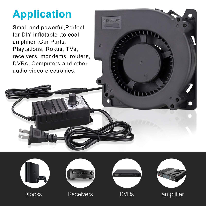  [AUSTRALIA] - Wathai 120mm x 32mm 110V 220V AC Powered Fan with Speed Controller 4V to 12V, DC Dual Ball High Airflow Blower Centrifugal Fan 120x32mm 100-220v with Speed Controller