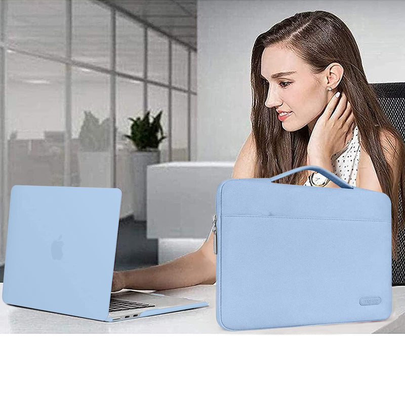  [AUSTRALIA] - MOSISO Compatible with MacBook Air 13.6 inch Case 2022 Release A2681 with M2 Chip Touch ID, Plastic Hard Shell Case&Carrying Sleeve Bag&Keyboard Cover&Webcam Cover&Screen Protector, Air Blue