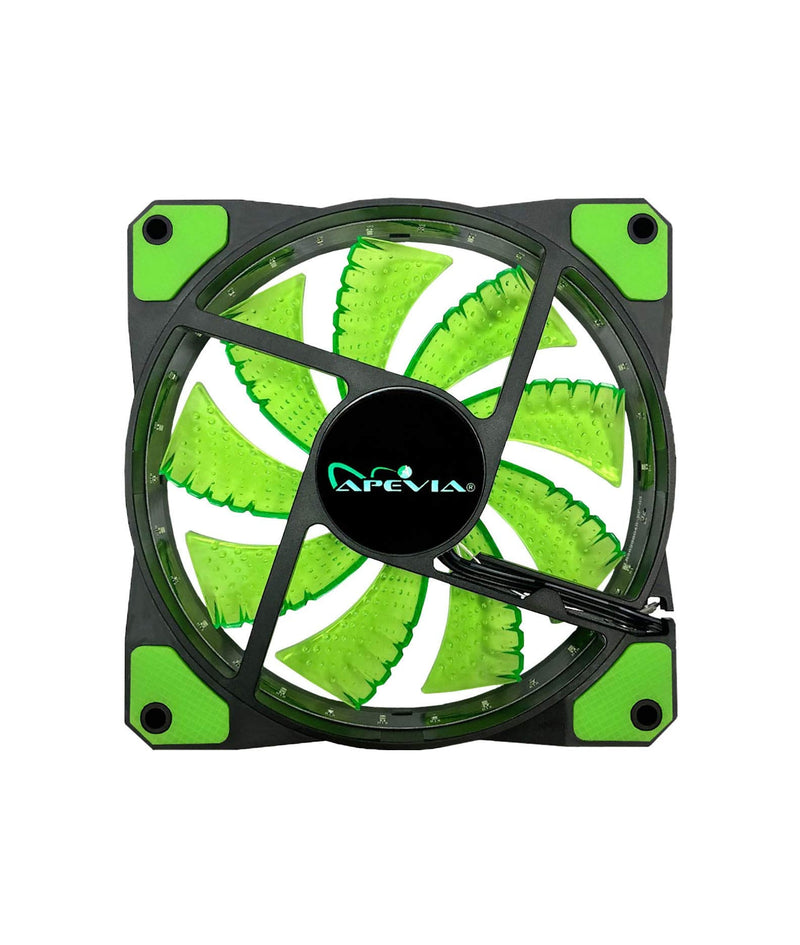 [AUSTRALIA] - APEVIA CF12SL-SGN 120mm Green LED Ultra Silent Case Fan w/Anti-Vibration Rubber Pads S-Series Green