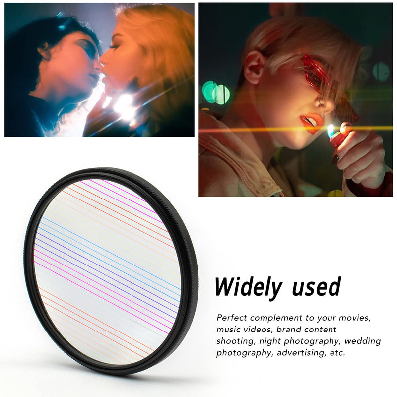  [AUSTRALIA] - 77mm Camera Filter, Double Sided Special Effects Filter, Special Effects Filter Lens Accessories, Rainbow Glare Brushed Filter for Selfie Shooting, Movies, Music, Videos