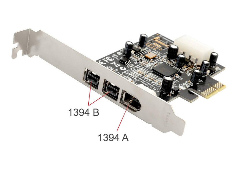  [AUSTRALIA] - Syba SY-PEX30016 3 Port IEEE 1394 Firewire 1394B & 1394A PCIe 1.1 x1 Card TI XIO2213B Chipset Requires Legacy Driver for Windows 8 10