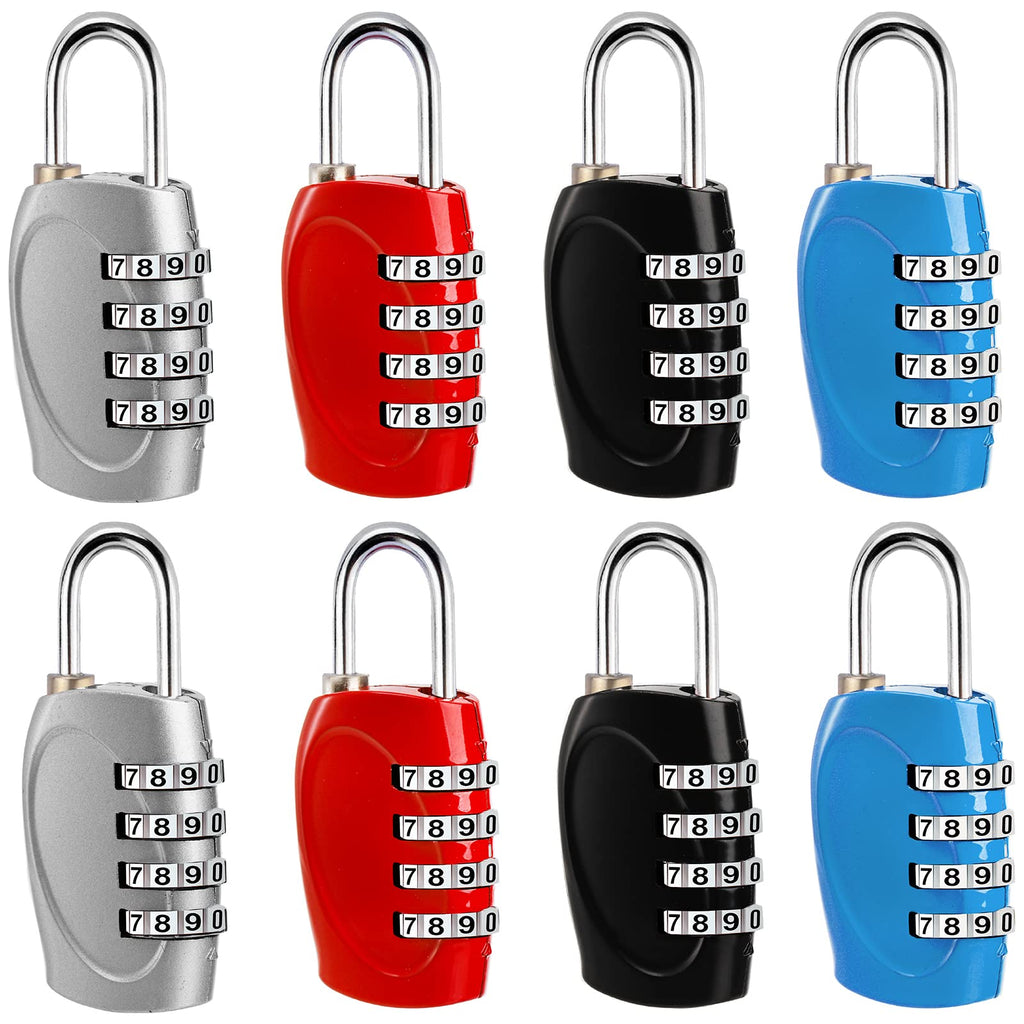  [AUSTRALIA] - Hedume 8 Pack Combination Lock 4 Digit Padlock for School Gym Locker, Sports Locker, Fence, Toolbox, Gate, Case, Hasp Storage