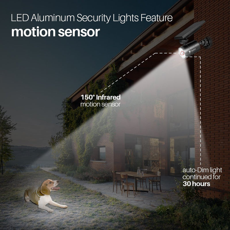 Solar Lights Outdoor Motion Sensor, 1400-Lumen Bright LED Spotlight 9-Watt(130W Equiv.), Solar Security Lights for Garden Driveway Patio, 2-Year Battery Life, 160-Week 100% Free Replacement Black - LeoForward Australia