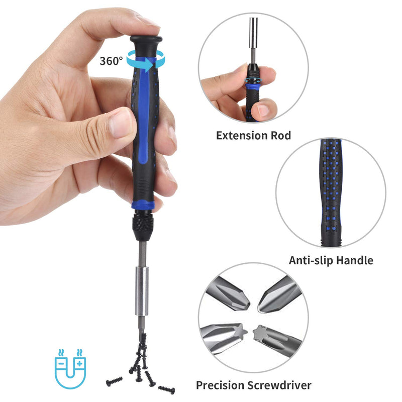 Professional Computer Repair kit, Precision Electronic Screwdriver Set, with 112 Magnetic Bit for Cell Phone, PC, MacBook, Laptop, PS4, Xbox, Nintendo, Ring Doorbell, Repair of Small Technical Tools Blue - LeoForward Australia