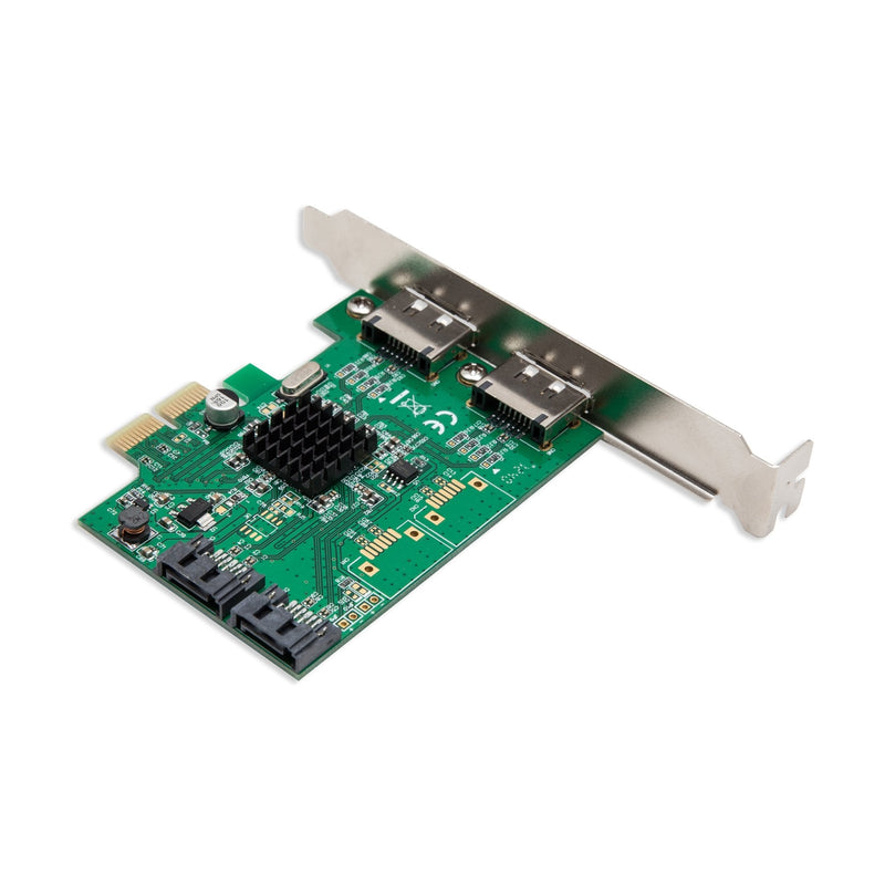  [AUSTRALIA] - IO CREST SI-PEX40058 2 Port SATA III 2 Port eSATA III PCIe 2.0 x2 HyperDuo Controller Card Green 2+2 port Marvell