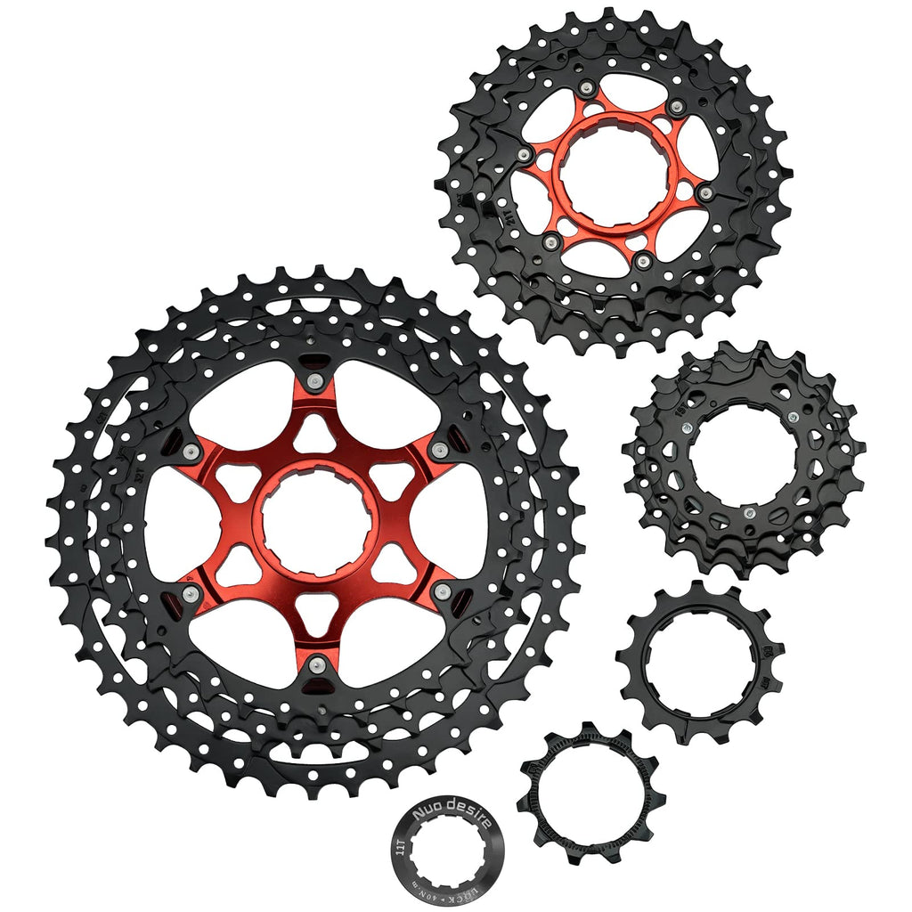  [AUSTRALIA] - Nuo desire 11 Speed Cassette,11-40T,11-42T,11-46T,11-50T,Cassettes 11 Speed,Compatible Shimano and Sram Standard HG Hub for Mountain Bike Road Bicycle 11 Speed-11-42T-Black