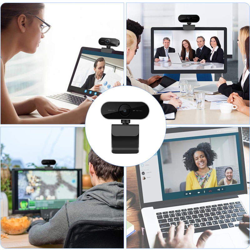  [AUSTRALIA] - 1080P Webcam with Microphone – HD Webcam for Computer, Laptop, PC, Desktop - USB Web Camera for Video Calling Recording Conferencing, Live Streaming, Webinar- Compatible with Windows Android iOS Linux