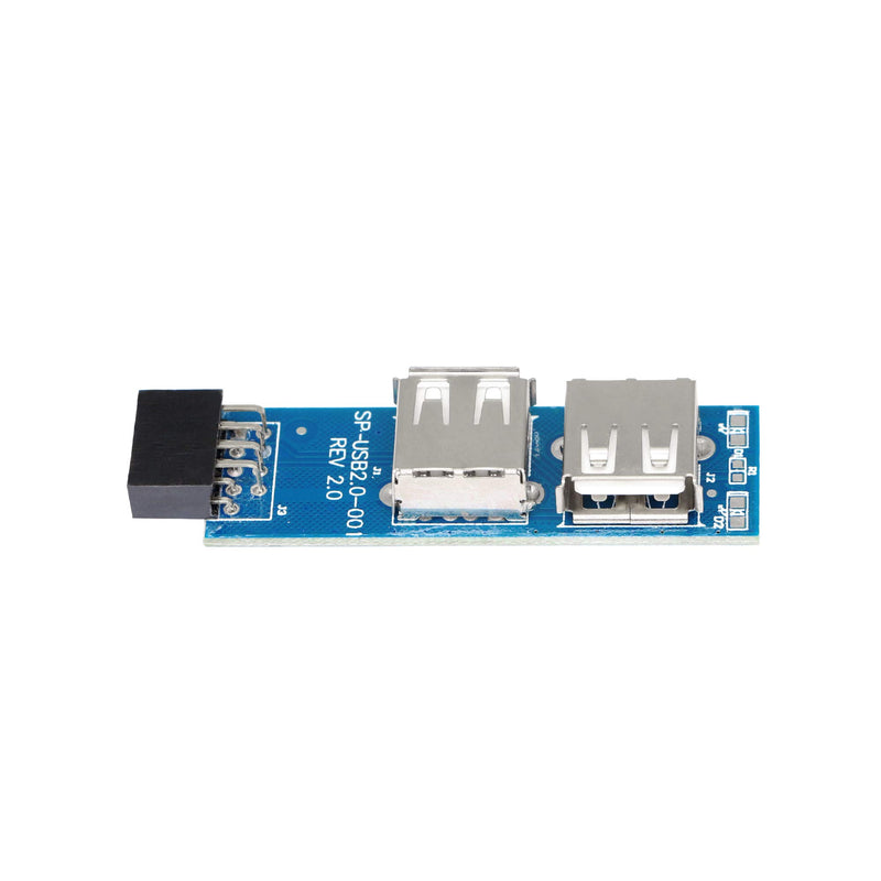 SinLoon 9pin USB 2.0 Female Pin Dual 2 Port USB Motherboard Header Adapter-1Type for PC (1) - LeoForward Australia
