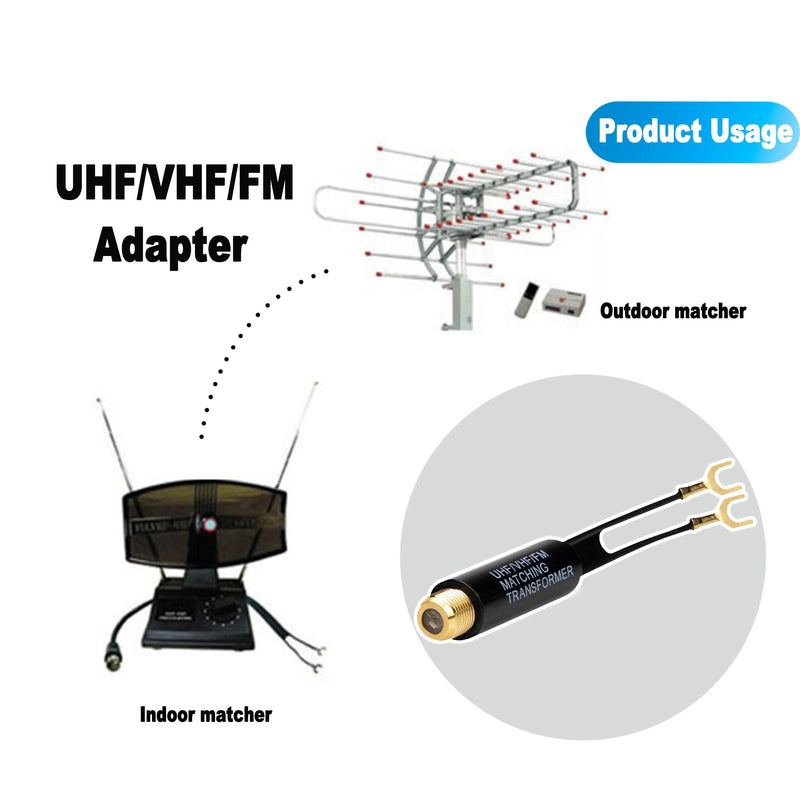  [AUSTRALIA] - Matching Transformer, Ancable 5-Pack Gold Plated - 75 Ohm to 300 Ohm Adapter - UHF/VHF/FM Balun Transformer - Antenne Transformer Converter Adapters with F Female Jack for TV, Radio, Coax Antenna