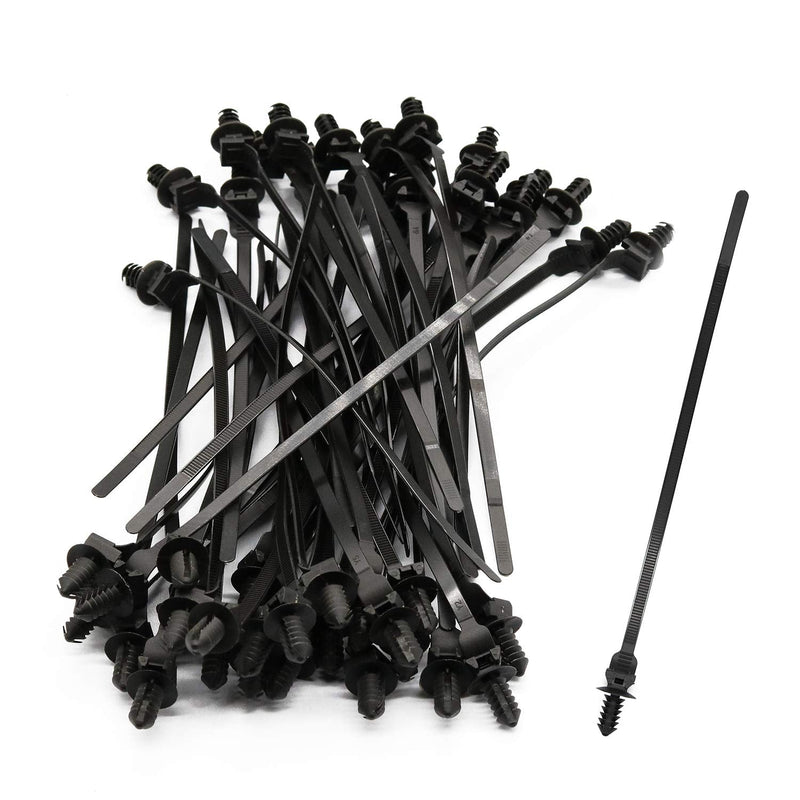  [AUSTRALIA] - 50 Pack Cable Zip Ties, 8.3 inch Heavy Duty Nylon Push Mount Self Locking UV Resistant Assortment for Indoor Wire Tying (Black-50Pack) Black-50Pack