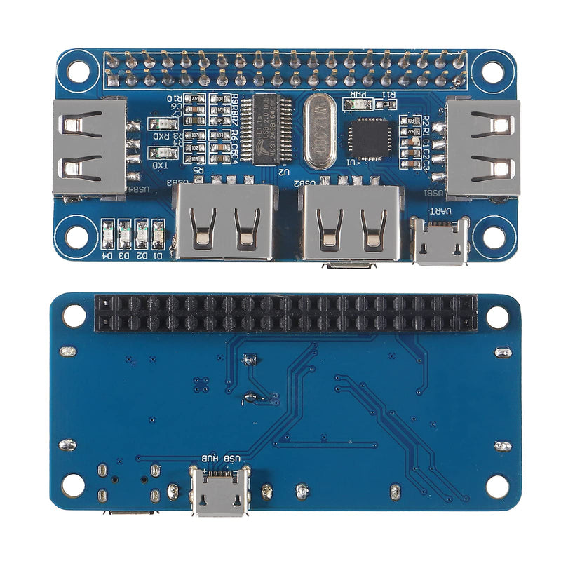  [AUSTRALIA] - 2PCS USB HUB HAT Expansion Board Raspberry Pi 4 Expansion Board 4-Port USB Ports Compitable with Raspberry Pi 4/3B+/3B/Zero/Zero W/Zero WH, for USB2.0/1.1 Onboard USB to UART Onboard Multi Indicators