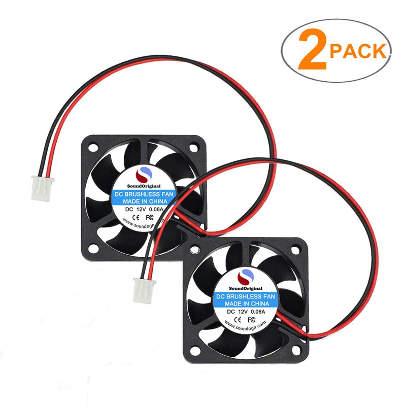  [AUSTRALIA] - SoundOriginal 2pcs 4010 Brushless DC Cooling Fan 12V 0.06~0.15A 40x40x10mm Speed 6800 RPM Fans for Computer case 3D Printer Humidifier and Other Small Appliances Series Repair Replacement Black x2
