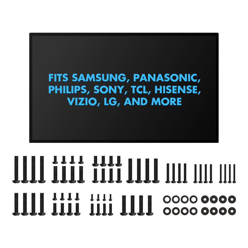  [AUSTRALIA] - PERLESMITH Universal TV Mounting Hardware Kit Fits Most TVs, Includes M4, M5, M6 and M8 TV Screws, Washers and Spacers for TV and Monitor Mounting up to 80 inches, PSUHP Black