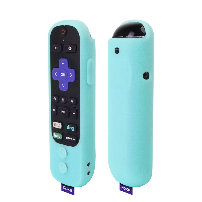 SIKAI Silicone Case for 2018 Roku Ultra Remote Shockproof Protective Cover for Roku Ultra 4661R with Power Button Remote Jack Hole Cutout Anti-Slip Anti-Lost with Hand Strap (Glow in Dark Blue) Luminous Blue - LeoForward Australia