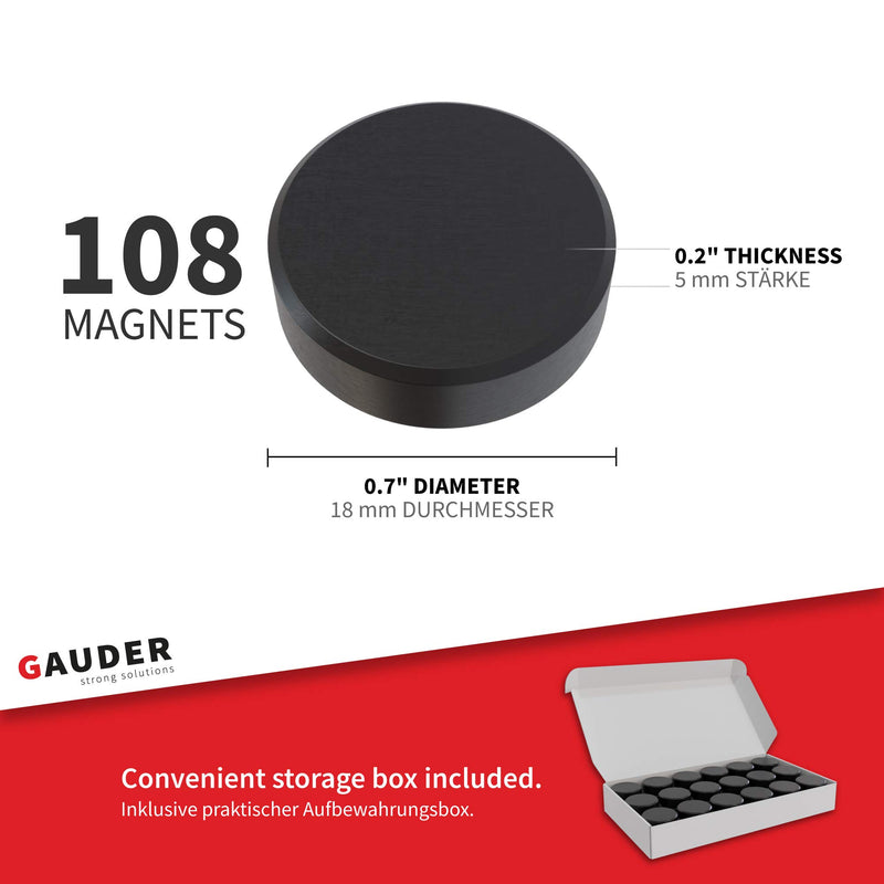 GAUDER Magnets for Magnetic Boards Self-Adhesive | Ceramic Industrial Magnets | for Crafts, Whiteboards and Fridges 108 - LeoForward Australia