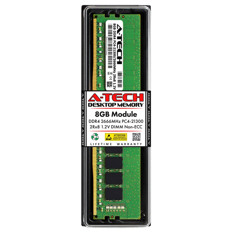  [AUSTRALIA] - A-Tech 8GB DDR4 2666MHz DIMM PC4-21300 UDIMM Non-ECC 2Rx8 1.2V CL19 288-Pin Desktop Computer RAM Memory Upgrade Module 8GB x 1 | (8GB Module)