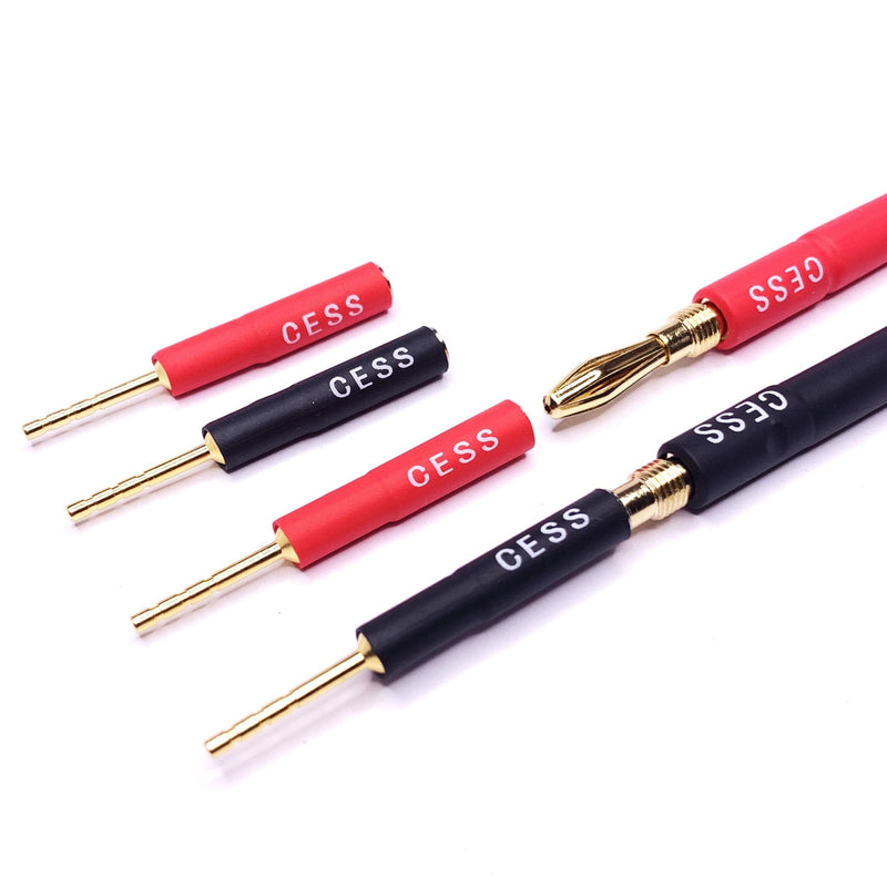  [AUSTRALIA] - CNCESS CESS-053 Banana Plug to Pin Plug Adapter, 4mm Female to Male Screw Type Banana, 4 Pack (Straight PIN) Straight PIN