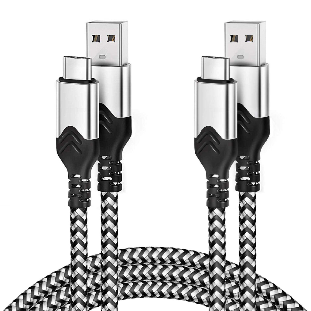  [AUSTRALIA] - USB C Cable, [10ft 2-Pack ] Deegotech Type C Charger Fast Charging, Extra Long Nylon Braided Type C Charger Cord Compatible with Samsung Galaxy S10 S9 S8 Plus Note9 8 and More (3m) 10ft Black&Silver