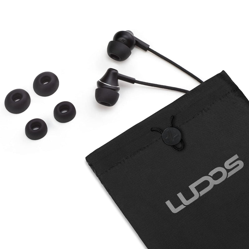  [AUSTRALIA] - LUDOS AURIS Wired Earbuds in-Ear Headphones with Microphone, 5 Year Warranty, Noise Isolating Earphones, Volume Control, and Stereophonic Clarity – Corded Ear Buds Includes 3 Pairs of Earbud Ear Tips