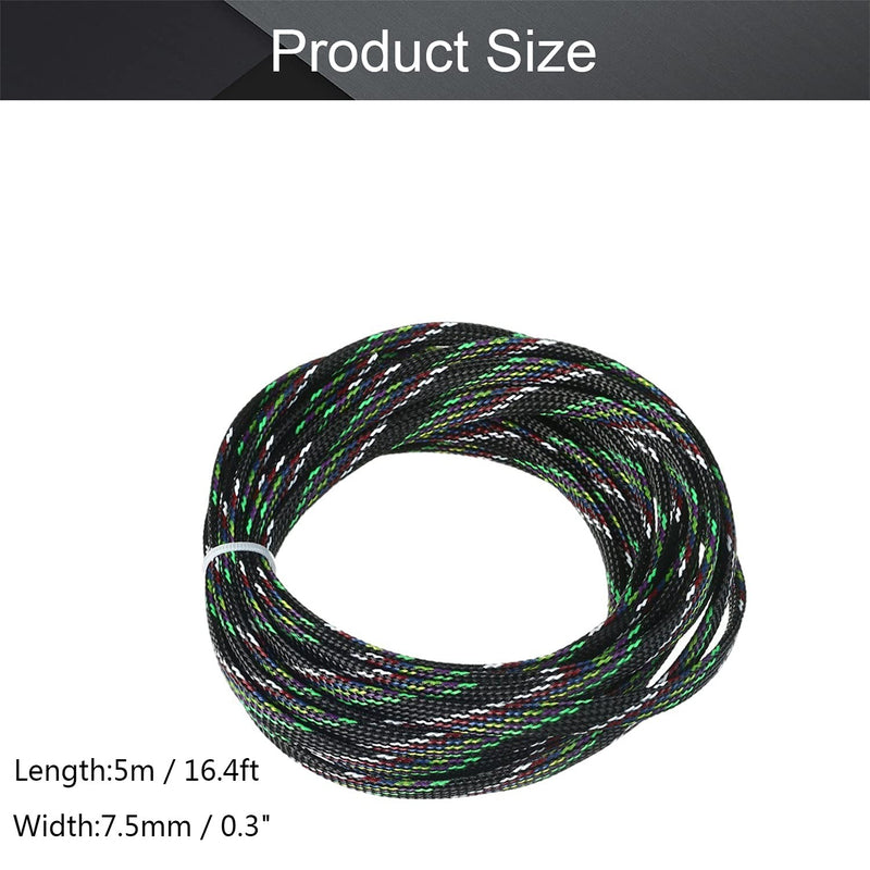  [AUSTRALIA] - Othmro 5m/16.4ft PET Expandable Braid Cable Sleeving Flexible Wire Mesh Sleeve Multicolor 8mm*5m