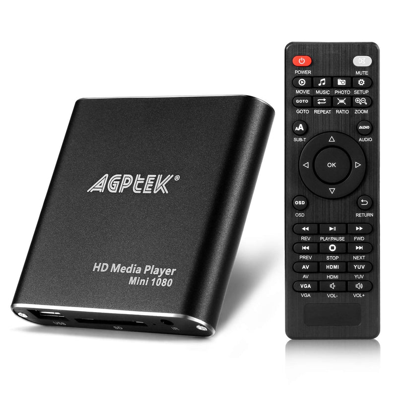  [AUSTRALIA] - HDMI Media Player, Black Mini 1080p Full-HD Ultra HDMI Digital Media Player for -MKV/RM- HDD USB Drives and SD Cards