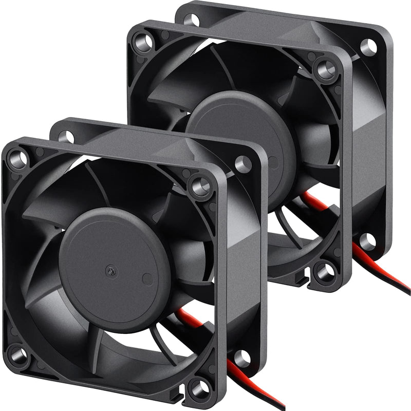  [AUSTRALIA] - GDSTIME 2 Pack 60mm x 60mm x 25mm 12V Dual Ball Bearings DC Brushless Cooling Fan