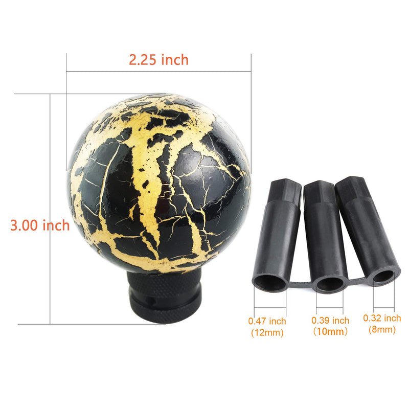  [AUSTRALIA] - Arenbel Ball Car Knob Cool Stick Shifting Shifter Handle Lever Speed Shift Head of Thunder Pattern fit Universal MT at Vehicle, Black