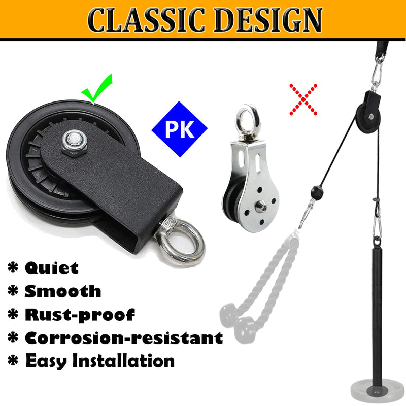  [AUSTRALIA] - Silent Pulley Cable Pulley 360 Degree Rotation Traction Wheel for LAT Pulley System DIY Attachment Home Gym Accessories Lifting Blocks Hoists Ladder Lift Home Projects Clothesline Shop Lifts (3.54in) 3.54in