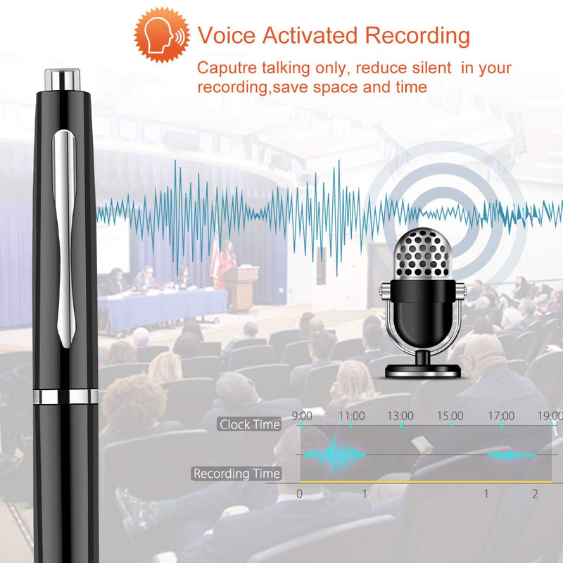  [AUSTRALIA] - 32GB Digital Voice Recorder- Voice Activated Recorder for Lectures Meetings Classes, Mini Audio Recording Device Audio Recorder Portable USB MP3 Playback 32GB Black