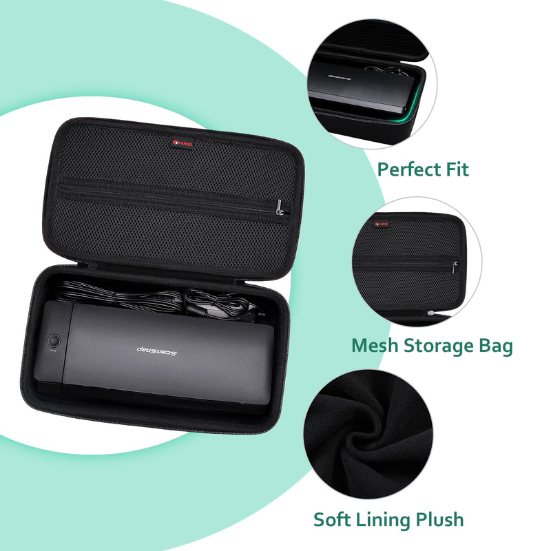  [AUSTRALIA] - XANAD Hard Case for Fujitsu ScanSnap iX1300 or Doxie Pro DX400 Scanner USB Double-Sided Color Document-Scanner Carrying Storage Bag