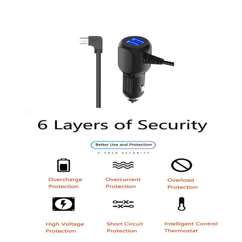  [AUSTRALIA] - Dash Cam Power Cord Adapter Mini USB Car Charger Cable Compatible for Rexing V1V1P ProV5V3,Byakov S6,CHORTAU B-T13 B-T12 B-T20 B-T25,Pruveeo D30 D40 C2,Rove R2-4K Dash Cam Power Supply 11FT