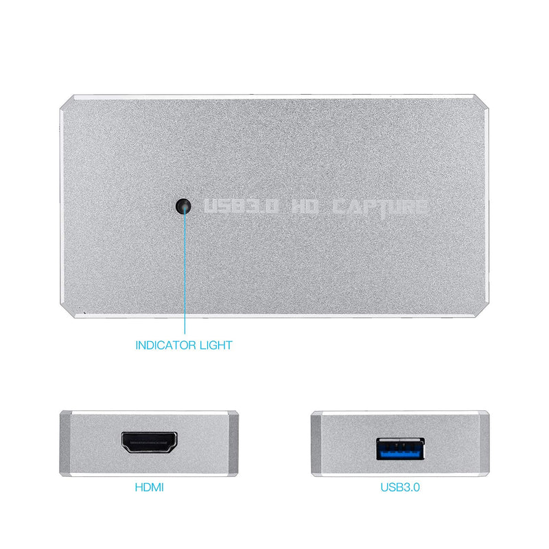  [AUSTRALIA] - TCNEWCL HDMI to USB 3.0 Capture Card, Broadcast Live Streaming Record and Game Capture Video Grabber Converter, Support 1080p 60fps for PS3/PS4, Xbox, Wii U