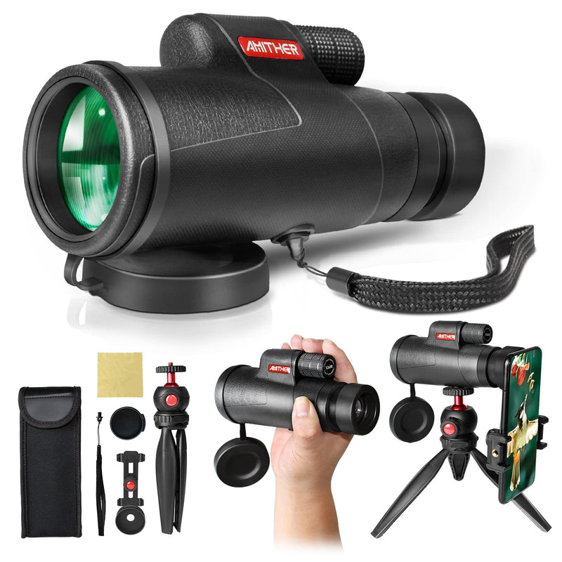  [AUSTRALIA] - 12x50 Monocular Telescope for Smartphone - High Powered Monoculars for Adults with Tripod & Phone Adapter High Definition Low Night Vision BAK4 Prism FMC Optical Lens for Bird Watching Hunting Hiking