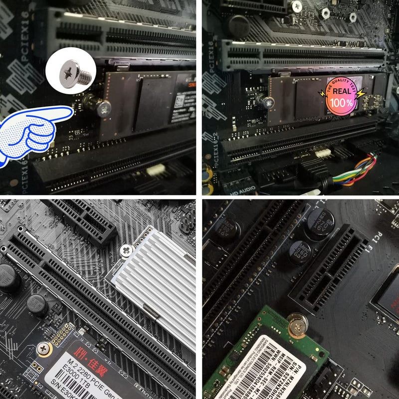  [AUSTRALIA] - M.2 Screws, M2 Screw Kit, NVMe Screw M.2 SSD Mounting Set with Screwdriver Compatible ASUS Motherboard Computer