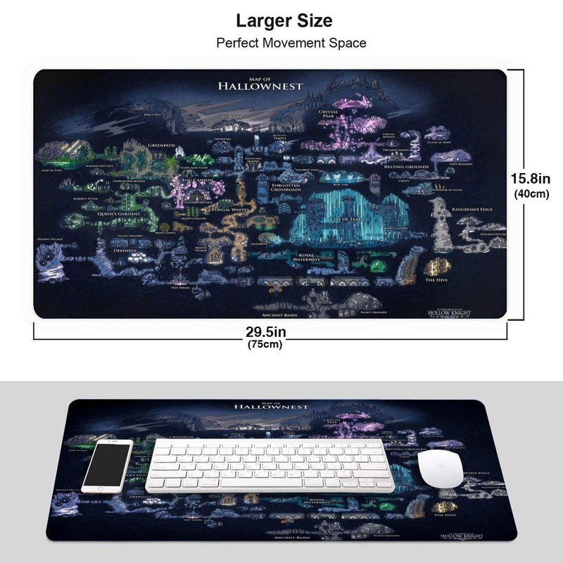 Hollow Knight Mouse Pad Large Gaming Mouse Pad Mat Extended Size Mousepad for Computer Desktop PC Laptop Keyboard Pad Desk Pad with Anti-Slip Rubber Mat Base - LeoForward Australia