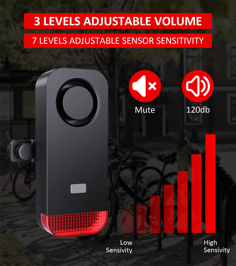  [AUSTRALIA] - Upgrade 120db Anti Theft Alarm for Bike Motorcycle Ebikes Electric Scooter Bicycle: Car Motion Sensor Alarms with Control Remote Auto Anti Theft Device Security System Accessories ZD51+RC531