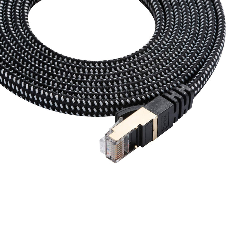  [AUSTRALIA] - Cat 7 Ethernet Cable, DanYee Nylon Braided 33ft CAT7 High Speed Professional Gold Plated Plug STP Wires CAT 7 RJ45 Ethernet Cable 3ft 10ft 16ft 26ft 33ft 50ft 66ft 100ft(Black 33ft) Black