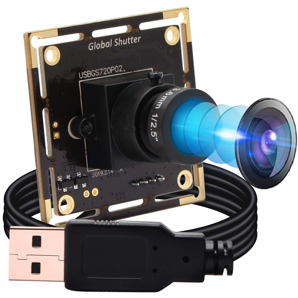  [AUSTRALIA] - USB Camera Module HD 1280X720@60fps, USB Webcam Global Shutter with AR0144 Image Sensor,Tiny USB Cameras with 3.6mm Lens Industrial UVC Web Cameras Plug and Play for Windows/MAC/Linux/Raspberry Pi
