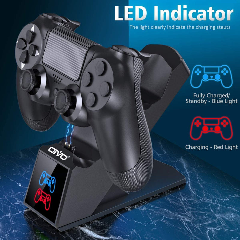  [AUSTRALIA] - PS4 Controller Charger, PS4 Charger USB Charging Dock Station for Dualshock 4, Upgraded Fast-Charging Port for Playstation 4 Controllers