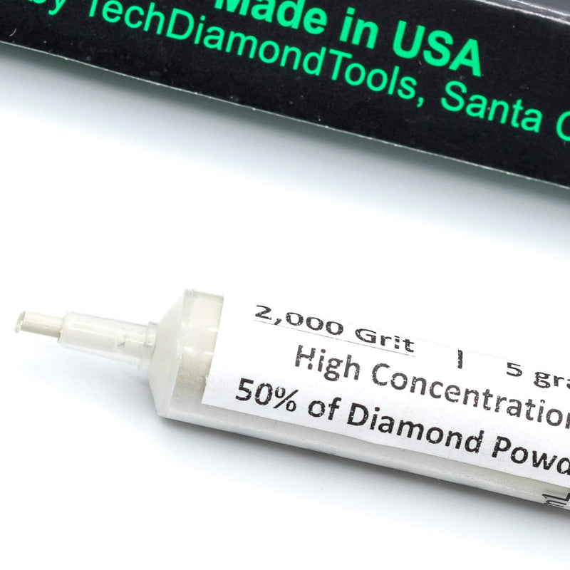  [AUSTRALIA] - TechDiamondTools Diamond Polishing Compound Polishing Paste 2,000 Grit 4-8 Microns for Marble Glass Metal Rock Jewelry Resin Silver Chrome Gemstone with High Concentration of Diamond Powder USA Made 2,000 grit / 4 - 8 microns