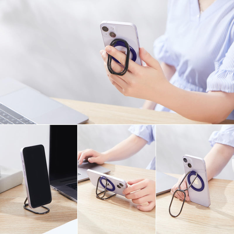  [AUSTRALIA] - Rimyam Magnetic Phone Ring Holder Stand for MagSafe Finger Grip Adjustable Phone Ring Kickstand Mag Safe Accessories for iPhone 14/13/12 Series Removable for Wireless Charging MAG Purple