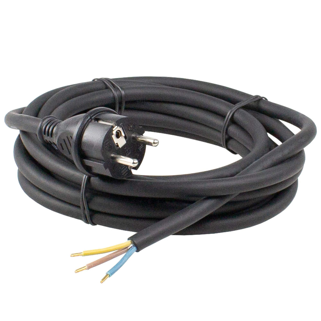 [AUSTRALIA] - as - Schwabe rubber connection cable, 3m H05RN-F 3G1.0 connection cable, protective contact plug with cable, power cable with wire end sleeves, 230V, 16A, IP44, black, 60376 Single
