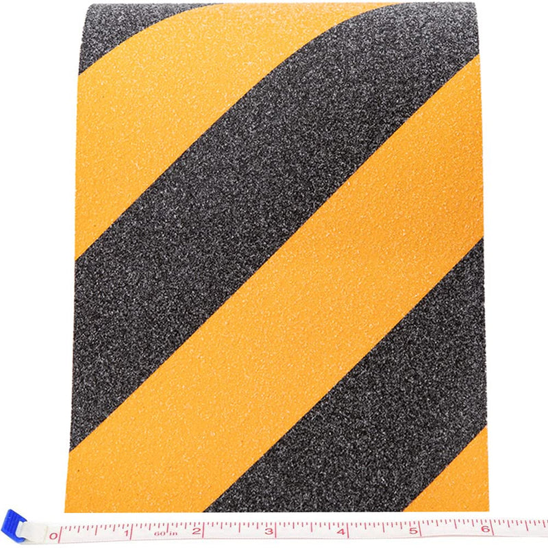  [AUSTRALIA] - Anti Slip Tape, High Traction,Strong Grip Abrasive, Not Easy Leaving Adhesive Residue, Indoor & Outdoor (6" Width x 190" Long, Black/Yellow) 6" Width x 190" Long