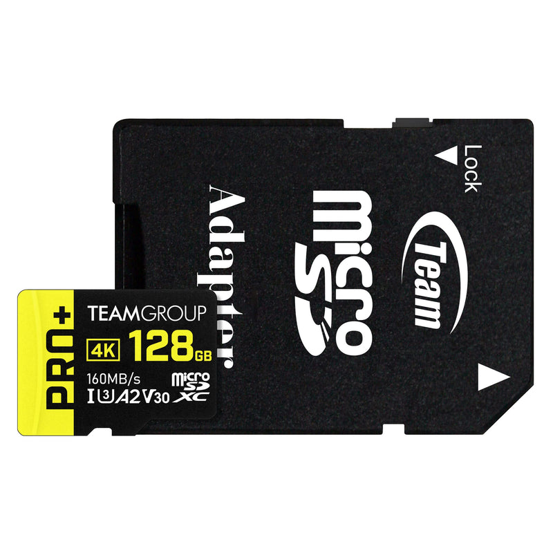  [AUSTRALIA] - TEAMGROUP A2 Pro Plus Card 128GB Micro SDXC UHS-I U3 A2 V30, Read/Write up to 160/110 MB/s for Nintendo-Switch, Gaming Devices, Tablets, Smartphones, 4K Shooting, with Adapter TPPMSDX128GIA2V3003 PRO PLUS A2 U3 V30